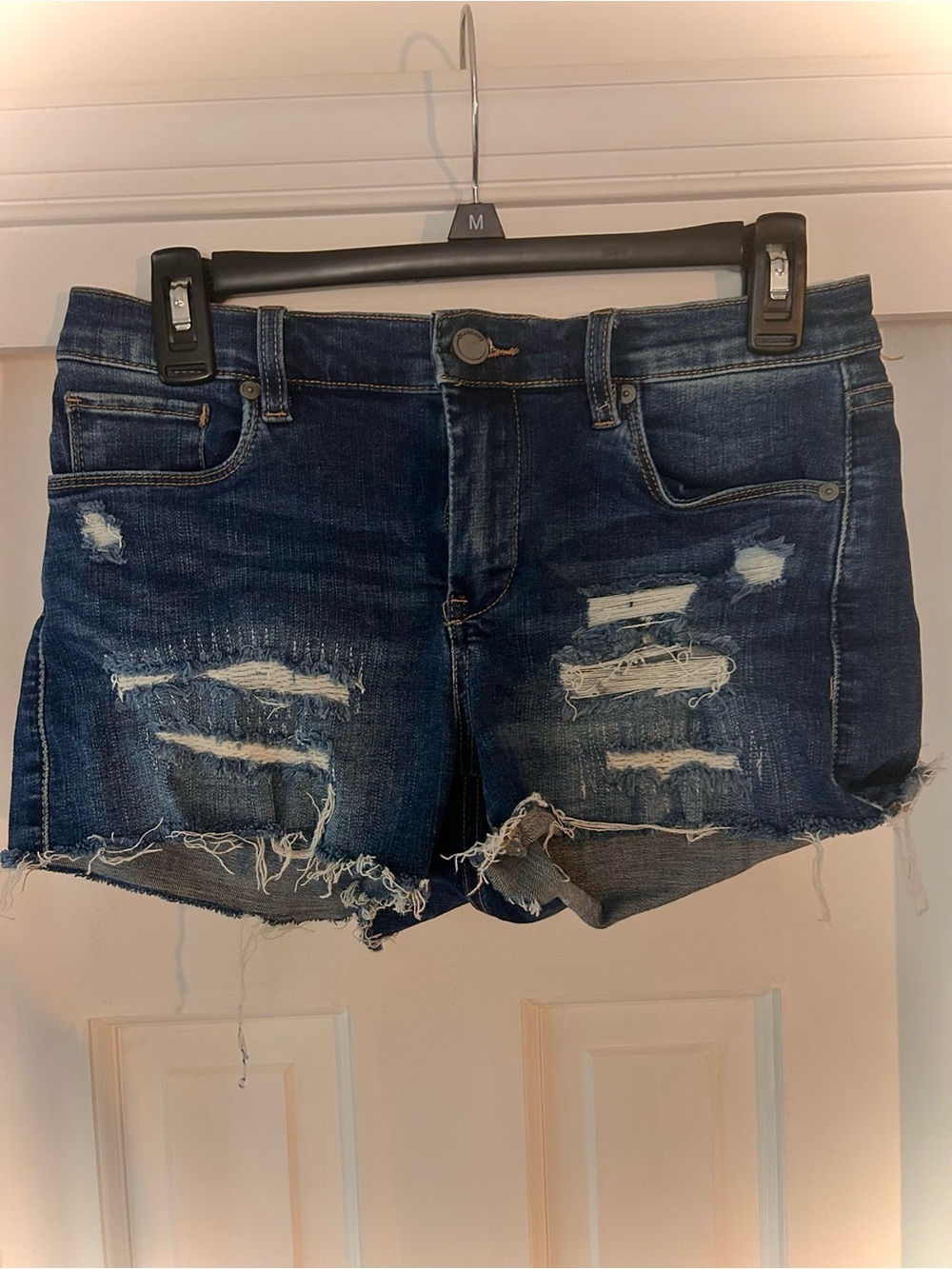 BlankNYC Distressed Denim Medium Washed Cut Off Shorts - Size 27